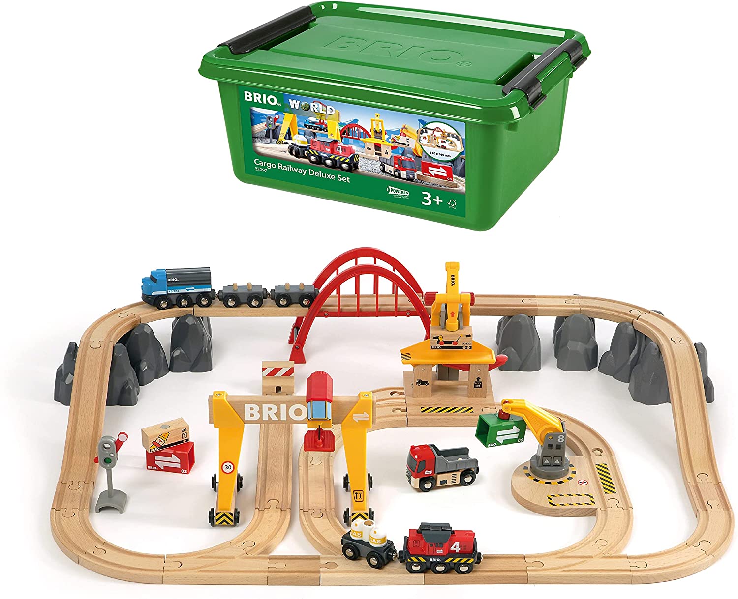 Cargo Railway Deluxe Set Brio Giocattoli Legno BRIO World 36010