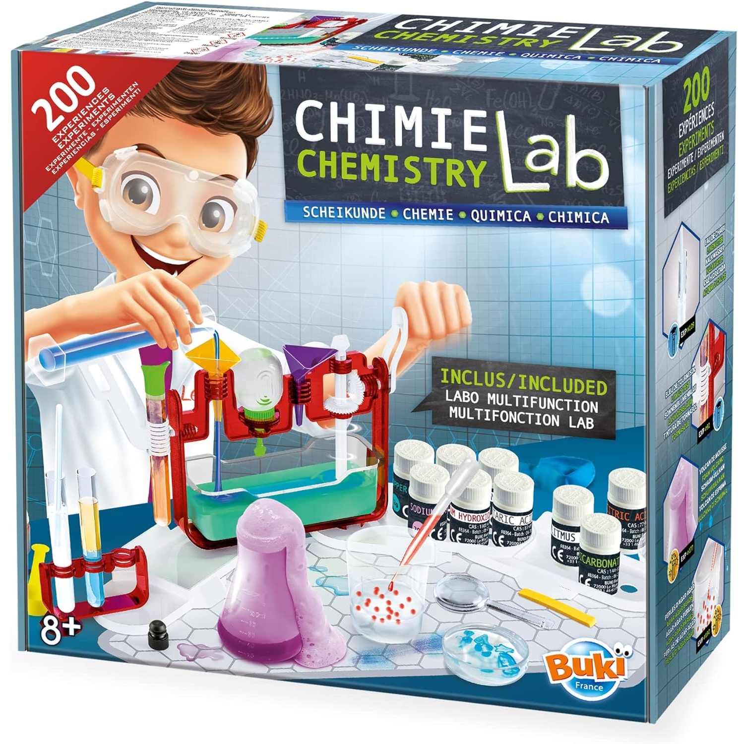 Laboratorio di chimica 200 esperimenti Buki France 8364 Set