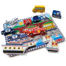 Puzzle con pezzi grandi in legno Veicoli MD03725 Melissa & Doug 1