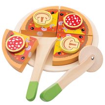 Pizza salame in legno da tagliare NCT10586 New Classic Toys 1