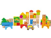 Cubetti da costruzione in legno Zoo LE11054 Small foot company 1