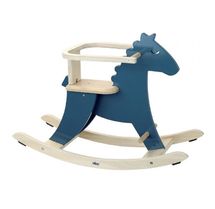 Hudada Cavallo a dondolo blu pavone con cerchio V1129B Vilac 1