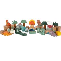 Cubetti da costruzione in legno Dino LE12621 Small foot company 1