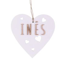 Decorazione di Natale - Cuore personalizzabile, legno bianco VI-CR11 Vintiun 1