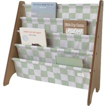 Libreria in tessuto riciclato con quadri verdi EFK-107-016-021 3 Sprouts 1