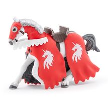 Figurina di cavallo cavaliere unicorno rosso PA-39781 Papo 1