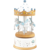 Piccolo caja de música Caballo Carrusel blu bianco UL4129 Ulysse 1