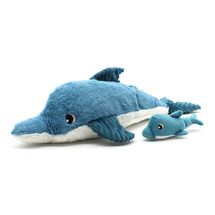 Peluche mamma delfino e il suo bambino blu DE74901 Les Déglingos 1