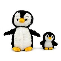 Peluche mamma pinguino e il suo bambino nero DE75200 Les Déglingos 1
