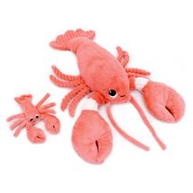 Peluche mamma aragosta e il suo bambino corallo DE75601 Les Déglingos 1