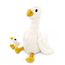 Peluche mamma oca e il suo bambino bianco DE76000 Les Déglingos 1