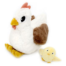 Peluche mamma gallina e il suo bambino DE76010 Les Déglingos 1
