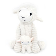 Peluche mamma pecora e il suo bambino bianco DE76060 Les Déglingos 1