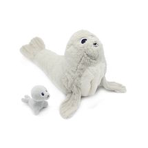 Peluche mamma leone marino e il suo bambino DE76100 Les Déglingos 1