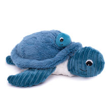 Peluche mamma e bambino tartaruga blu DE73500 Les Déglingos 1