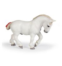 Figurina di percheron bianco PA-51567 Papo 1