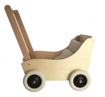 Carrozzina in faggio con tessuto naturale EG700208 Egmont Toys 1