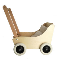 Carrozzina in faggio con tessuto naturale EG700208 Egmont Toys 1
