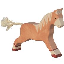Figurina di cavallo al galoppo, marrone chiaro HZ-80032 Holztiger 1
