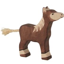 Figurina di puledro in piedi, marrone scuro HZ-80042 Holztiger 1