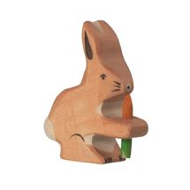 Coniglio con statuetta di carota HZ-80102 Holztiger 1
