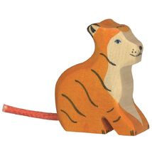 Piccola statuetta di tigre seduta HZ-80138 Holztiger 1
