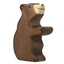 Statuetta di piccolo orso bruno, seduto HZ-80186 Holztiger 1