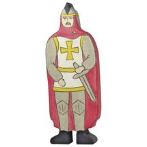 Statuetta di cavaliere con mantello rosso HZ-80244 Holztiger 1