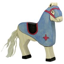 Figurina del cavallo del cavaliere blu HZ-80249 Holztiger 1