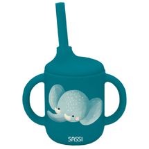 Bicchiere con cannuccia in silicone Chewy l'elefante SJ-SI0771 Sassi Junior 1