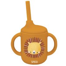 Bicchiere con cannuccia in silicone Chompy il leone SJ-SI0788 Sassi Junior 1