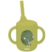 Bicchiere con cannuccia in silicone Cracky il dinosauro SJ-SI0818 Sassi Junior 1