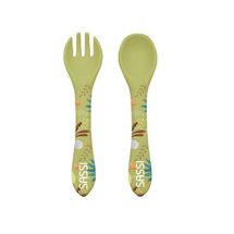 Set di forchetta e cucchiaio in silicone Cracky il dinosauro SJ-SI0931 Sassi Junior 1