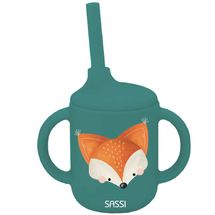 Bicchiere con cannuccia in silicone Crunchy la volpe SJ-SI1709 Sassi Junior 1