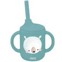 Bicchiere con cannuccia in silicone Munchy l'orso SJ-SI1716 Sassi Junior 1