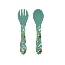 Set di forchetta e cucchiaio in silicone Crunchy la volpe SJ-SI1747 Sassi Junior 1
