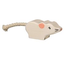 Figurina di topo bianco HZ-80541 Holztiger 1