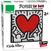 Set di 9 cubi Keith Haring V9227 Vilac 1