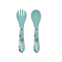 Set di forchetta e cucchiaio in silicone Munchy l'orso SJ-SI1754 Sassi Junior 1