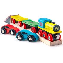 Treno per trasporto auto BJT199 Bigjigs Toys 1