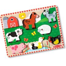 Puzzle con pezzi grandi in legno Animali da fattoria MD-03723 Melissa & Doug 1