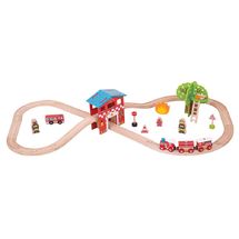 Set trenino stazione dei pompieri BJT037 Bigjigs Toys 1