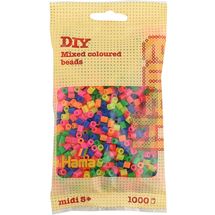 Sacchetto di 1000 perline di plastica Midi miscela al neon HAMA-207-51 Hama 1