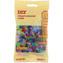 Sacchetto di 1000 perline di plastica Midi Transp mix HAMA-207-53 Hama 1