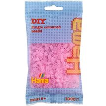 Sacchetto di 1000 perline di plastica Midi rosa trasparente HAMA-207-72 Hama 1