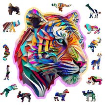 Puzzle in legno Tigre colorata 150 pz WC-HE-0169-M Wooden City 1