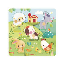 Puzzle tattile della fattoria 5 pezzi J07129 Janod 1