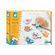 6 barrette per capelli con animali glitterati fai-da-te J07997 Janod 1