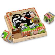 Puzzle con cubi un legno Fattoria MD-775 Melissa & Doug 1