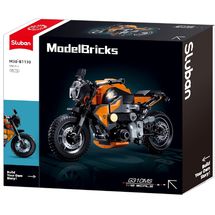 Model Bricks - Moto arancione SL-M38-B1130 Sluban 1